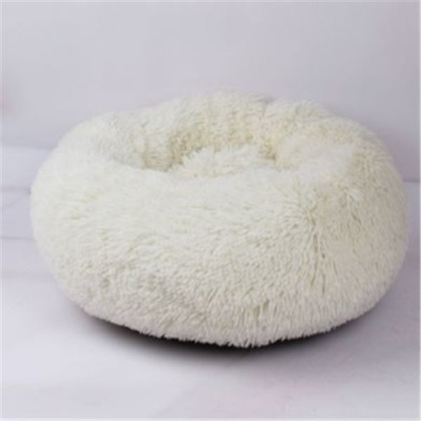 Cat's round, long, hairy nest pad mattress