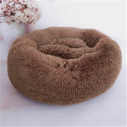 Cat's round, long, hairy nest pad mattress