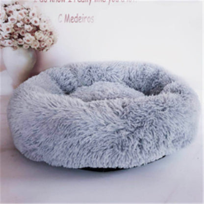 Cat's round, long, hairy nest pad mattress