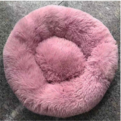 Cat's round, long, hairy nest pad mattress