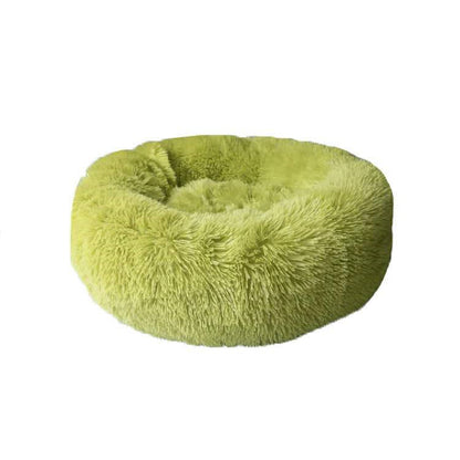 Cat's round, long, hairy nest pad mattress