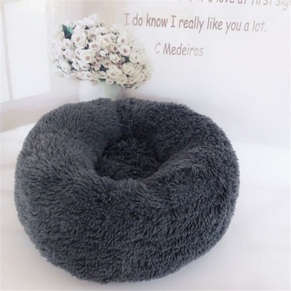 Cat's round, long, hairy nest pad mattress