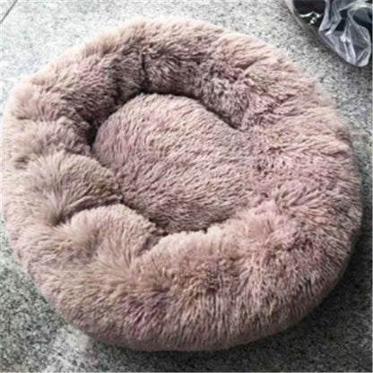 Cat's round, long, hairy nest pad mattress